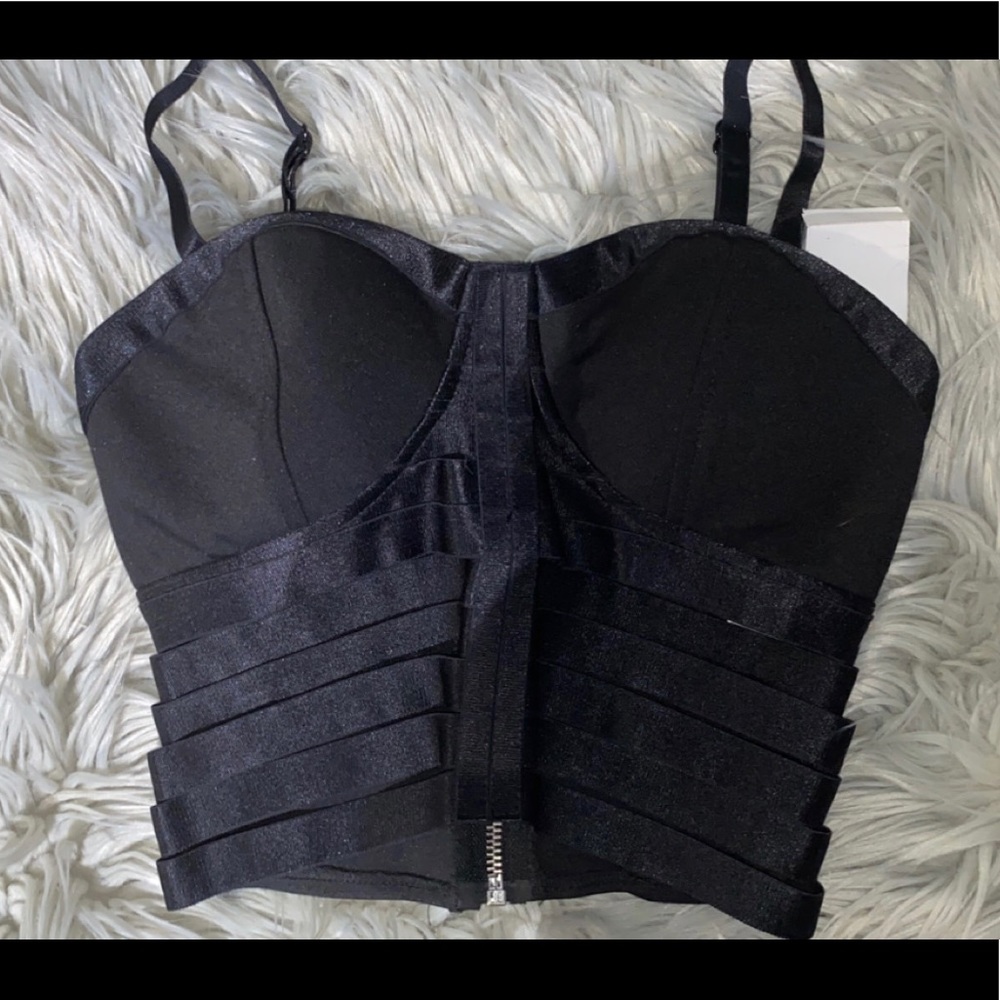 Muse Caged Bandaged Bustier Crop Top Small